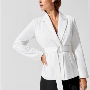 Carbon 38 Belted White Blazer -Size M